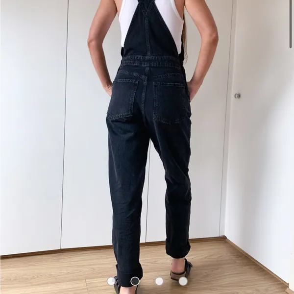 ASOS Design denim slouchy overalls in washed black - Image 3