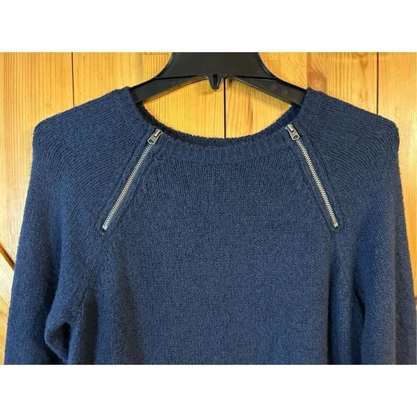 ABERCROMBIE & FITCH Navy Blue Zipper Sweater Dress Medium Tall Women's (0958) - Image 3