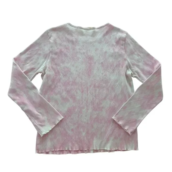 Love Shack Fancy Yulia Long Sleeve Top Size Large hand Dye Sugar Poppy Pink - Image 6