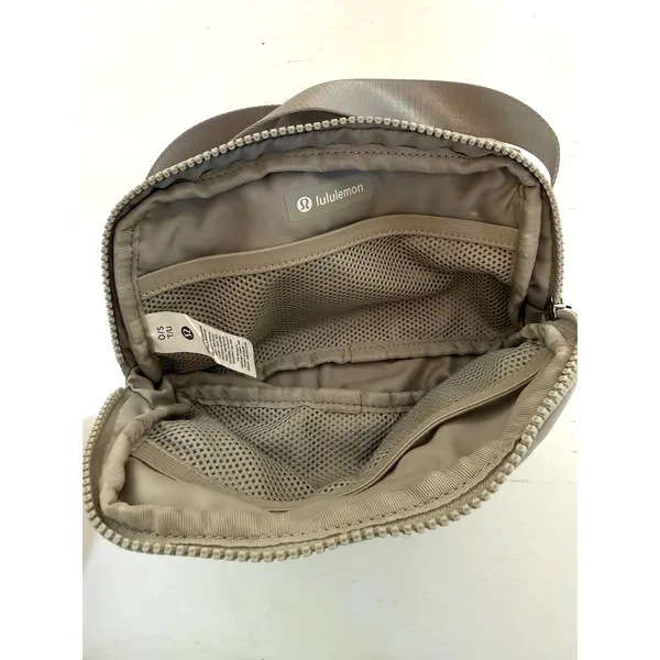 USED Lululemon Everywhere Belt Bag with Long Strap 1L Khaki Downtown Tan Silver - Image 5