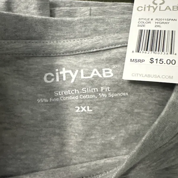 Men grey basic t shirt xxl Gray - Image 2
