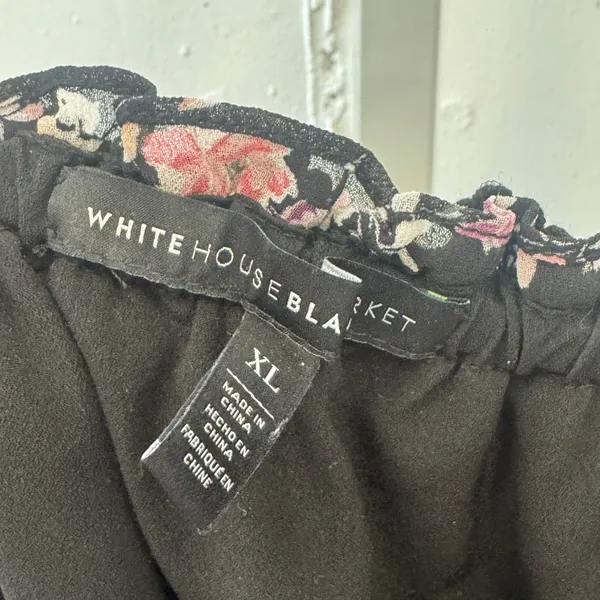 White House Black Market Floral Off Shoulder Lace Trim Bell Sleeve Blouse XL - Image 6