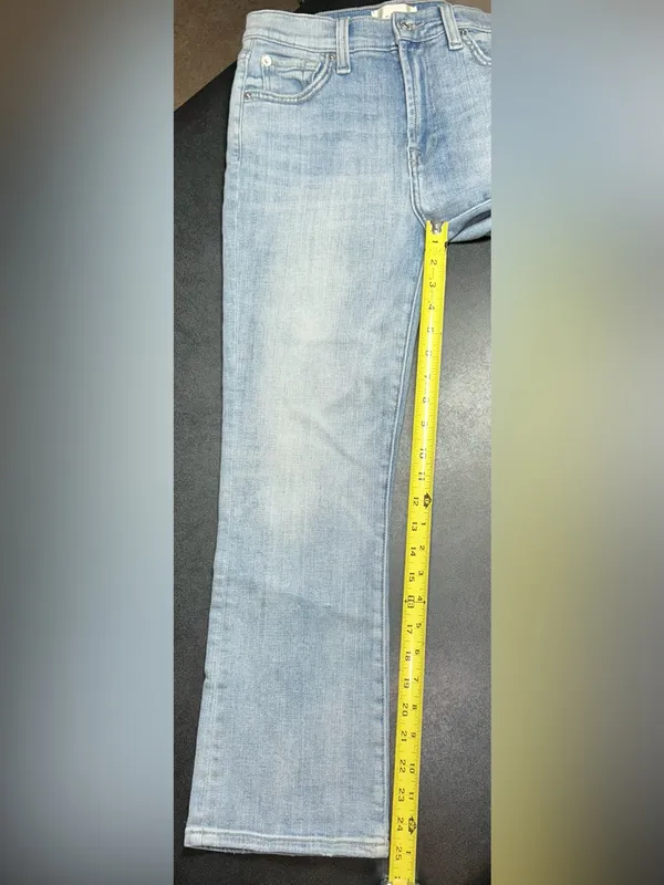 7 For All Mankind Light Blue Denim Jeans - Image 5