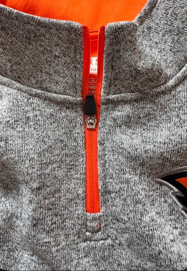 New Box Seat Clothing Co. Oregon State Beavers 1/4 Zip Pullover Jacket Large Orange - Image 5