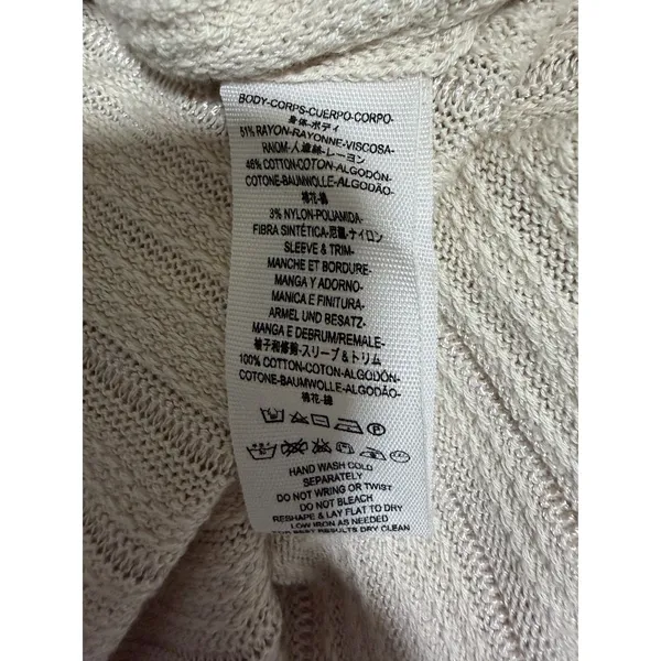 Free People Ribs & Ruffles Tunic Sweater Ivory Women's Size‎ Medium - Image 12