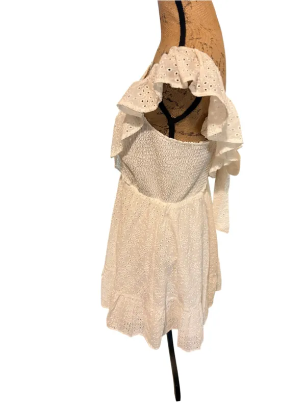 Altar’d State White Eyelet Mini Dress Women's Size L NWT - Image 6