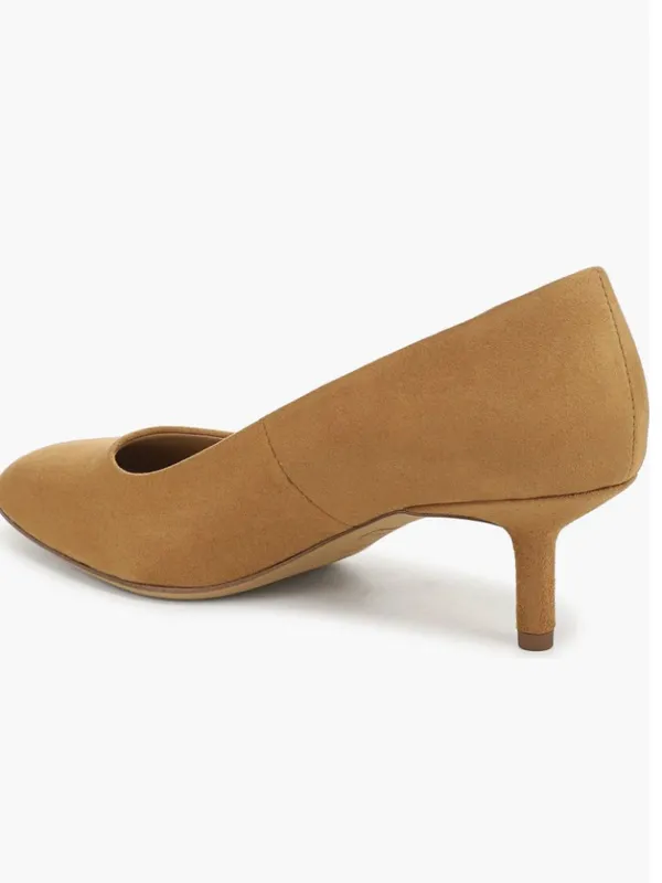 NEW Franco Sarto Linza Square Toe Pump 7 M, WARM CAMEL Kitten Heel - Image 3