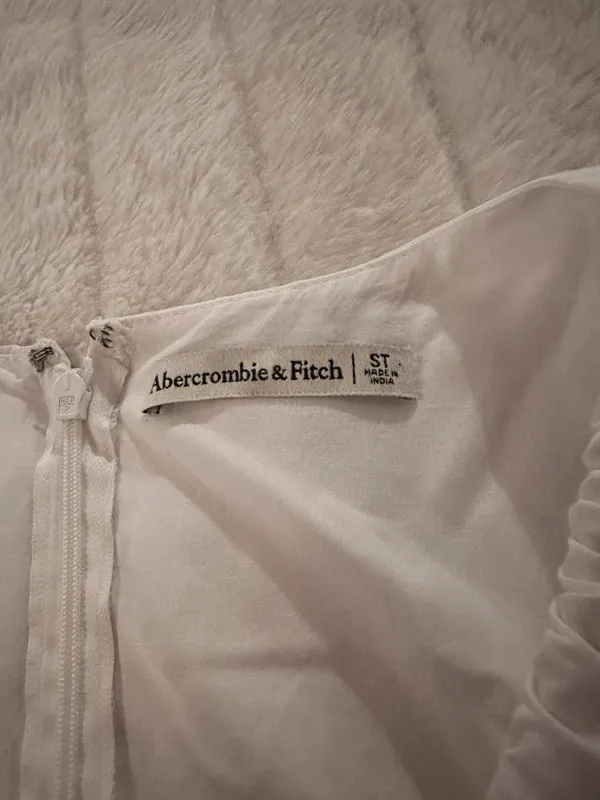 Abercrombie White Puff Sleeve Dress - Image 5