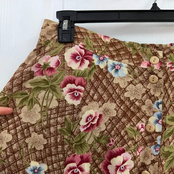 Vintage Sag Harbor pull on button down relaxed midi cottagecore 90s skirt petite - Image 2