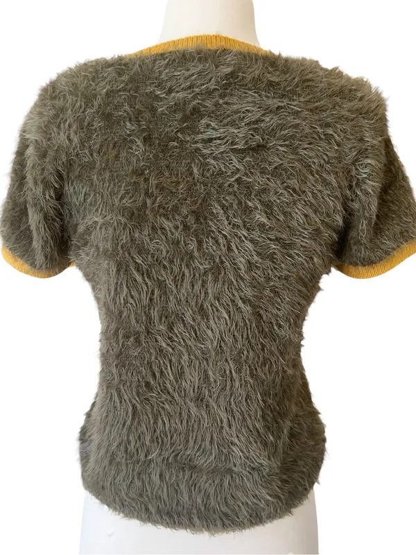 Natural Life Edie Eyelash Short Sleeve Sweater In Olive - Image 8