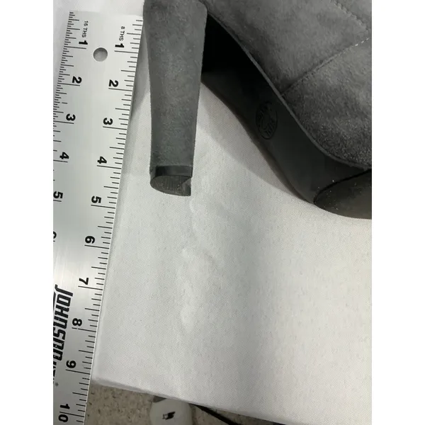 Womans Steve Madden Gorgeous Size 7.5 M Gray Fabric Otk Pullon Heel Boots - Image 3