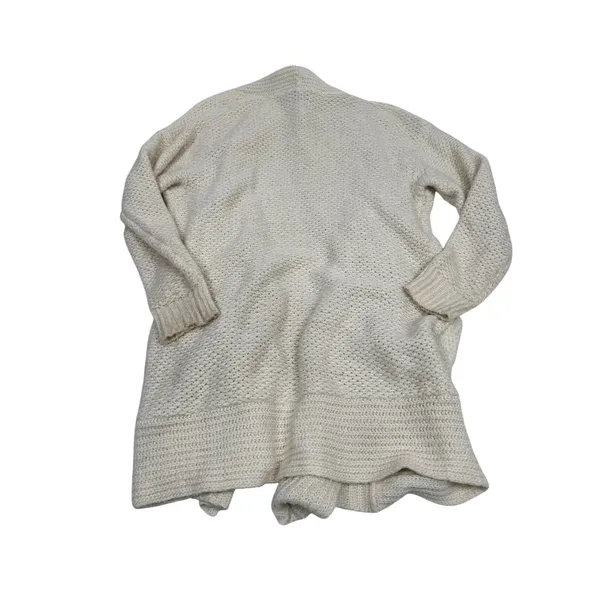 Pilcro and the Letterpress Ivory Textured Knit Shawl Cardigan Sweater Medium - Image 5