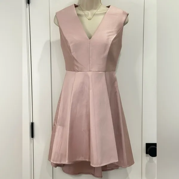 NWT Halston Heritage Cocktail Mini Dress 2 Pink Party Chic Feminine Wedding - Image 2