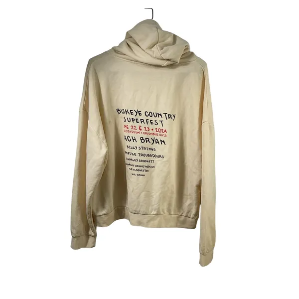 Zach Bryan Buckeye Country Superfest‎ 2024 Hoodie Cream 2XL Independent PRM2600C - Image 3