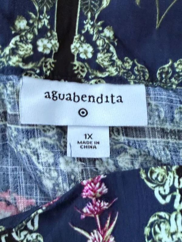 AGUABENITA Blue Floral for Target Dress Size 1X NEW NWOT - Image 4