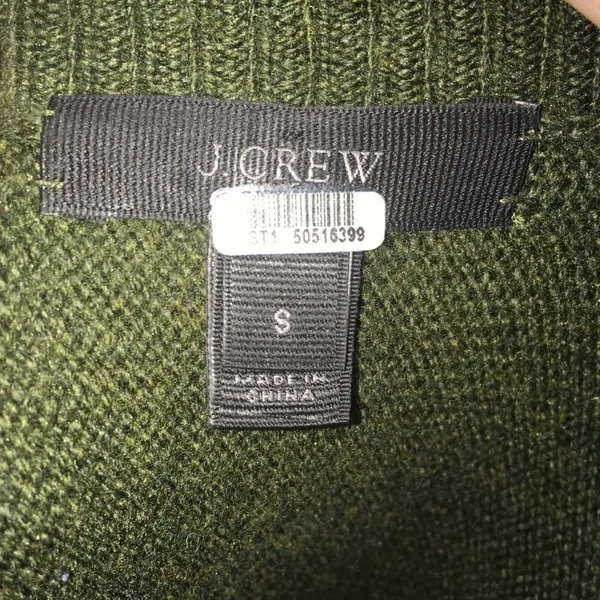 J. crew olive green oversized S sweater tunic with tie hem - Image 4