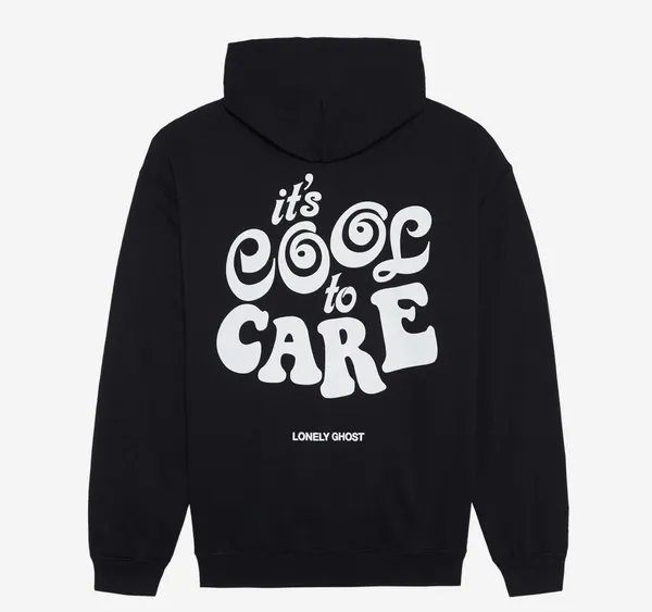 Lonely Ghost it’s cool to care hoodie - Image 2