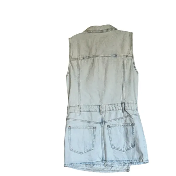 NWT ZARA LIGHT BLUE TRF MINI DENIM DRESS With Attached Skirt Bloggers Fave Medi - Image 11