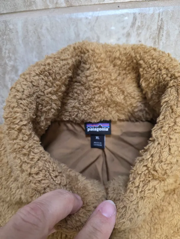Patagonia Los Gatos Vest Womens Size XL Tan Hi Pile Fleece Full Zip Warm Outdoor - Image 4