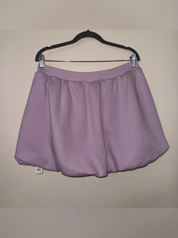 Aerie Offline Cloud Fleece Bubble Hem Skirt Lilac Size Large NWT - Image 3