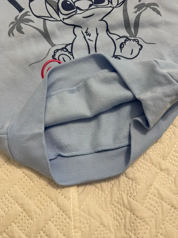STITCH Disney Women Ohana Hawaii Blue Small Sweatshirt Embroidery - Image 5