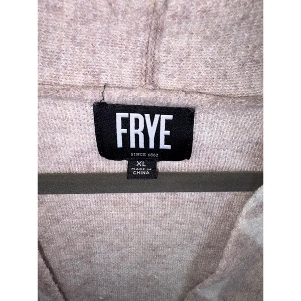 Frye Womens XL Beige Geometric Southwestern Open Front Knit Cardigan Sweater - Image 6