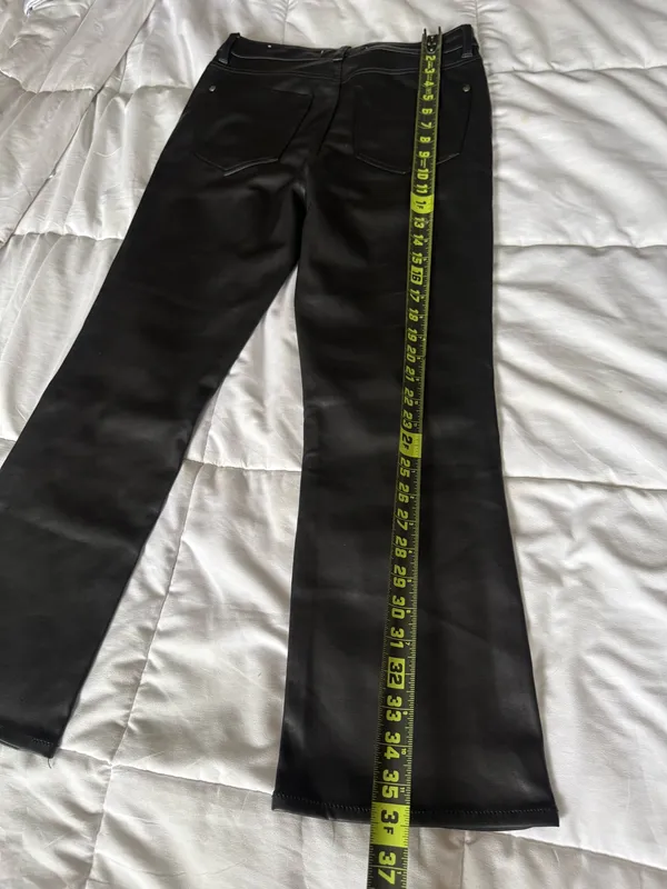 ZARA Pants Leather Black Straight  - Image 8
