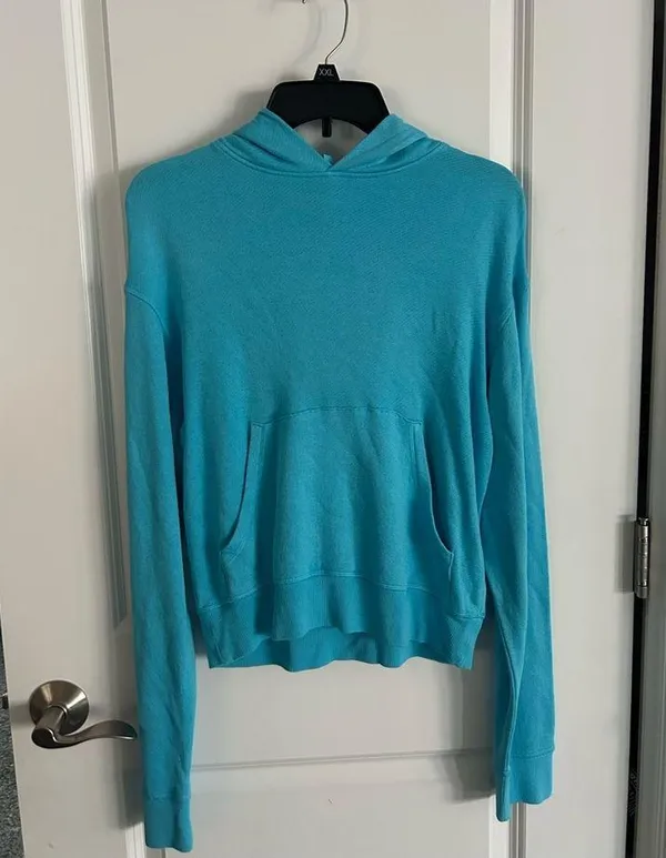 Skims Modal French Terry Classic Hoodie Cyan - Image 2