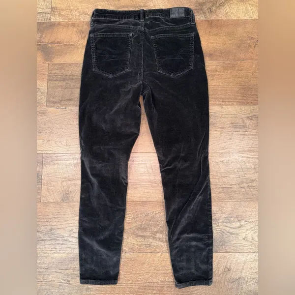 American Eagle Women’s Hi-Rise Black Corduroy Jeggings Pants – Size 6S - Image 7