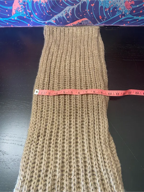 Soft Chunky Knit Infinity Scarf in Camel Tan - Image 5