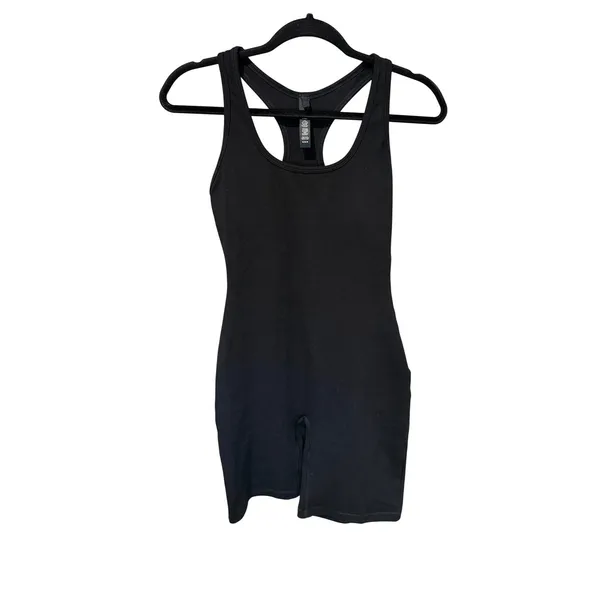 Skims Outdoor Mid Thigh Bodysuit Black Racerback Romper One Piece Size Medium - Image 3