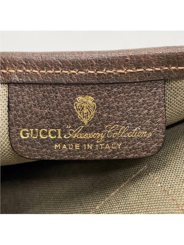 Gucci Beige GG PVC/Leather pouch - Image 9