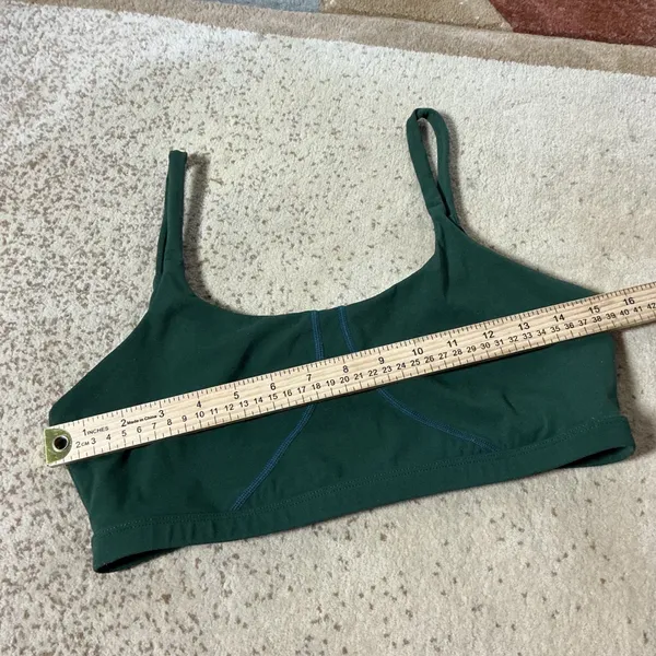 Buffbunny Custom Apparel Dark Green Scoop Neck‎ Sports Bra Large Gym Yoga Top - Image 3