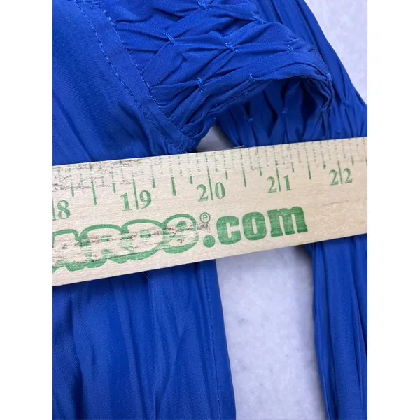 Ramy‎ Brook Blouse Womens XS Blue Pleated Smocked V-Neck Top Boho - Image 9