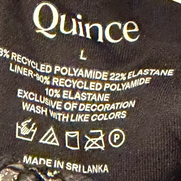 NIB Quince Italian Zip-Front One-Piece Swimsuit Black Women's Size Large - Image 6