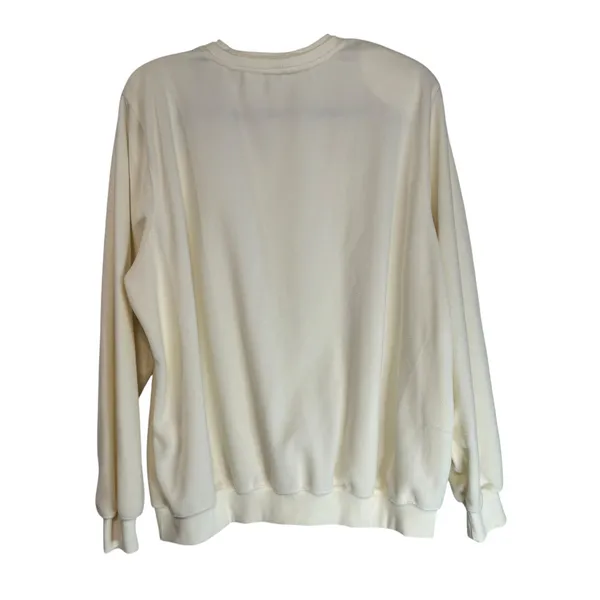Alfred Dunner Woman 2X Cream Floral Embroidered‎ Sequin Fleece Sweatshirt Top - Image 8