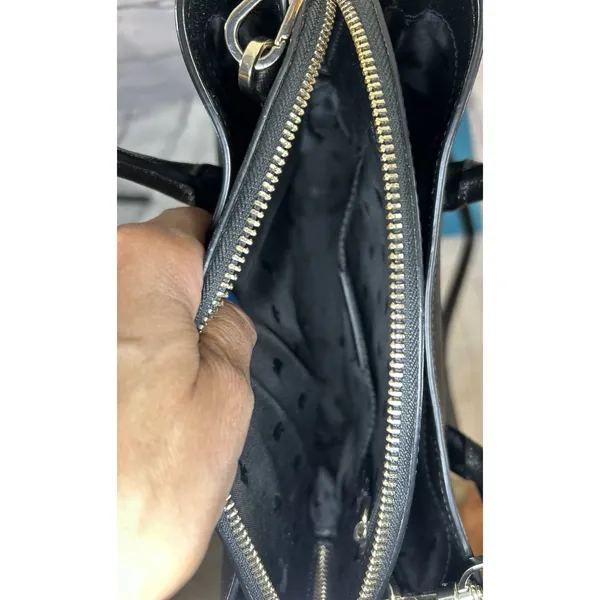 Kate Spade Rory Small Satchel Crossbody Bag Black Saffiano Leather - Image 9