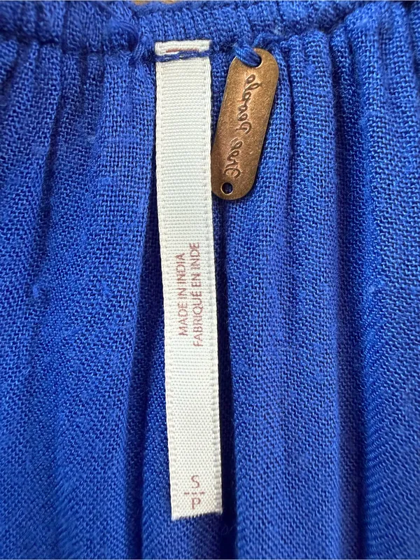 Free People Boho Royal Blue Embroidered Midi Dress Small - Image 4