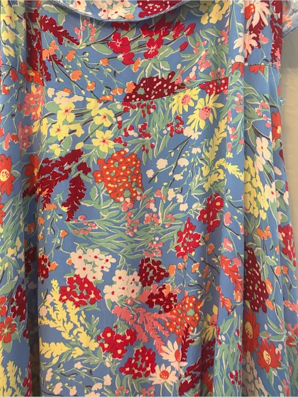 Abel the Label ATL anthropologie blue candy ruffle midi dress small NEW - Image 5