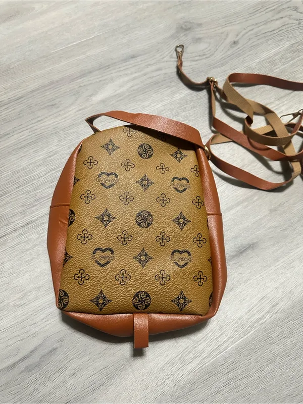 Women's Brown Monogram Crossbody Backpack - Image 3