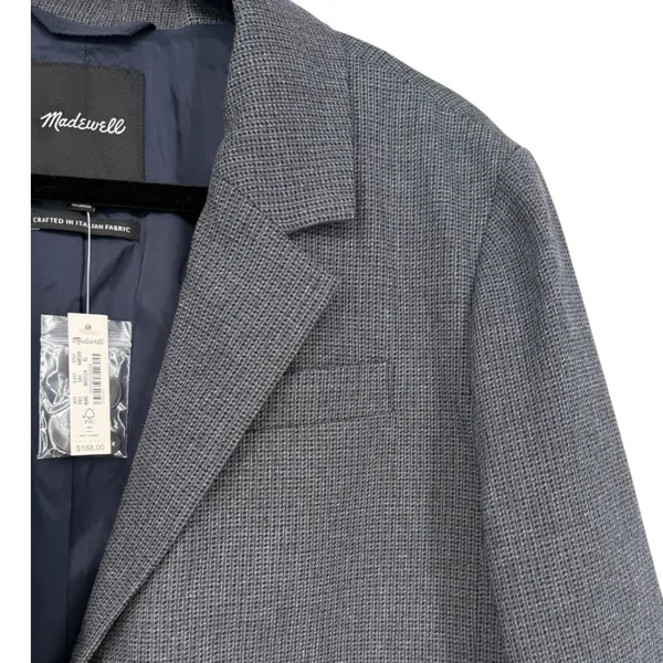 NWT Madewell Women's Sutter Crop Blazer Jacket Grey Italian Fabric NM509 Size XL - Image 9