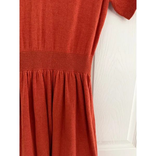 Isabella Sinclair Anthropologie Jacinth Orange Wool Blend Sweater Dress Retro - Image 5