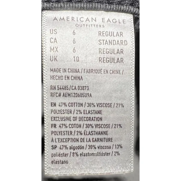 American Eagle Next‎ Level Stretch Skinny Jeans Black Distressed Womens 6 - Image 5