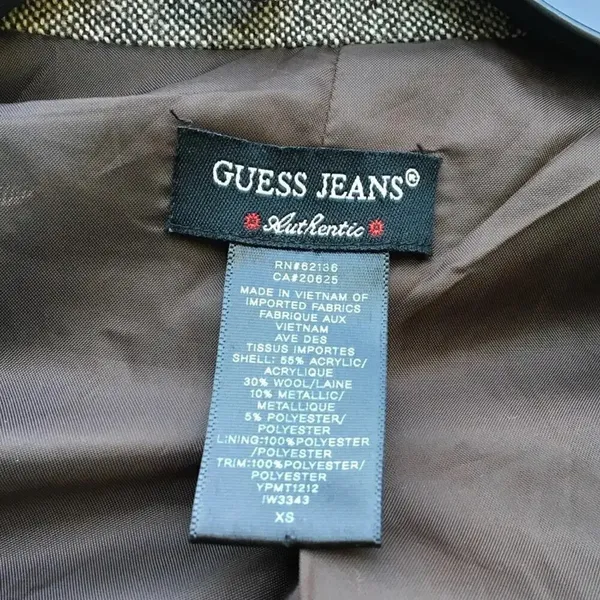 Guess Jeans Gray Denim Accented Button Front Blazer Women’s Size XS v6x - Image 3