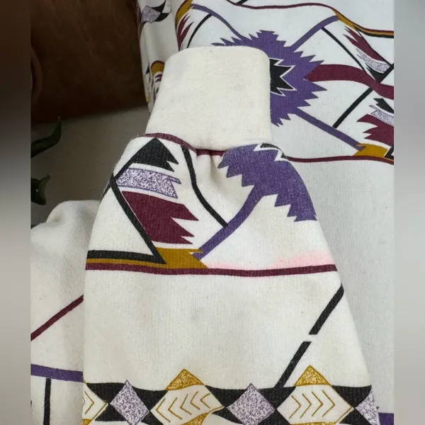 Vintage Aztec‎ sweatshirt 1992 Art Unlimited Southwest – Made in USA medium - Image 7