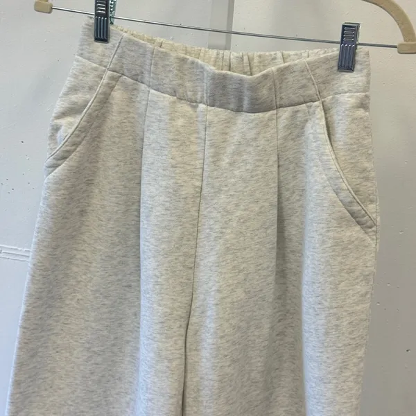 Halara Wide Leg Pleated Sweatpants Heathered Grey High Rise Size Sm Regular - Image 4