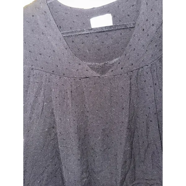 We My People Nordstrom black Swiss Dot Bell Sleeve Crop Boho Blouse Top S Witchy - Image 3