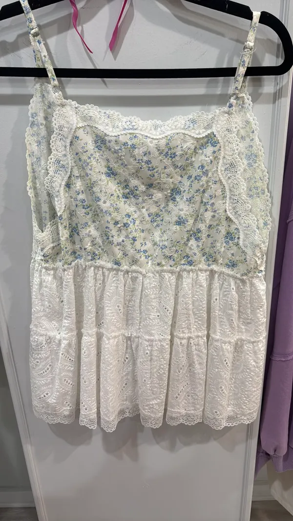 Eyelet floral babydoll top - Image 2