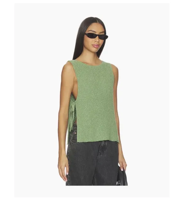 NWT Free People Lizzie Side-Tie Sleeveless Sweater Size L - Image 3
