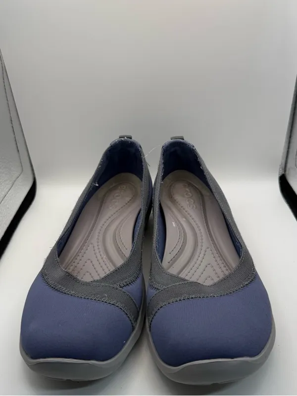 Crocs Busy‎ Day Stretch Ballet Flat Navy Blue Black Comfort Slip On Casual W7 - Image 2